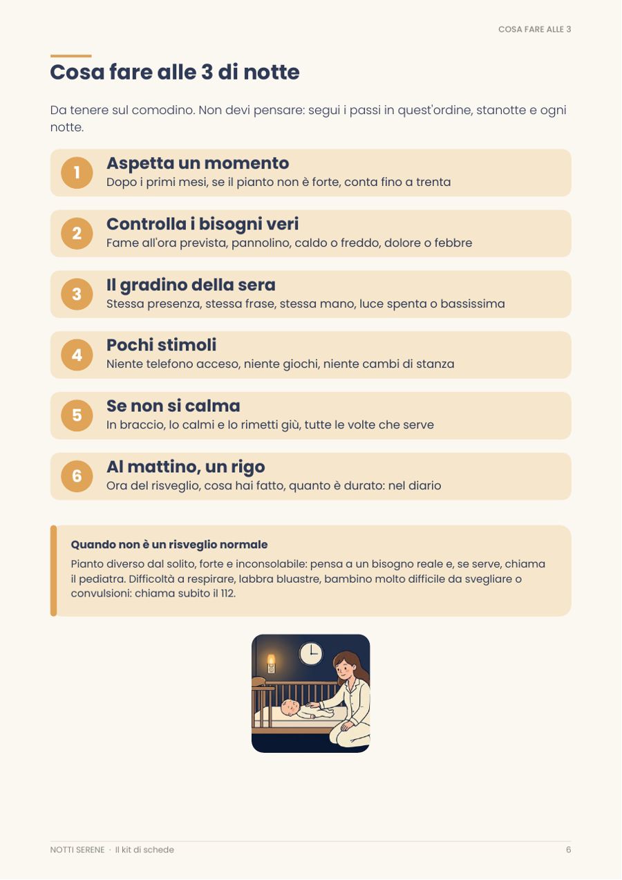 La scheda da comodino